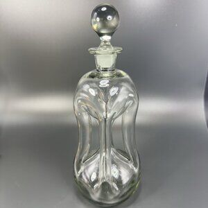 Holmegaard Kluk Kluk Pinch Bottle Smokey Black Glass Decanter Spirits Bottle VTG